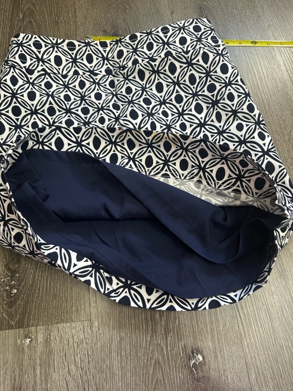 Talbots Navy and White Geometric Pencil Skirt - Picture 8 of 8